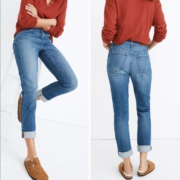 NEW Madewell High-Rise Slim Boyjean in Moorland‎ Wash, 25 - Picture 1 of 16